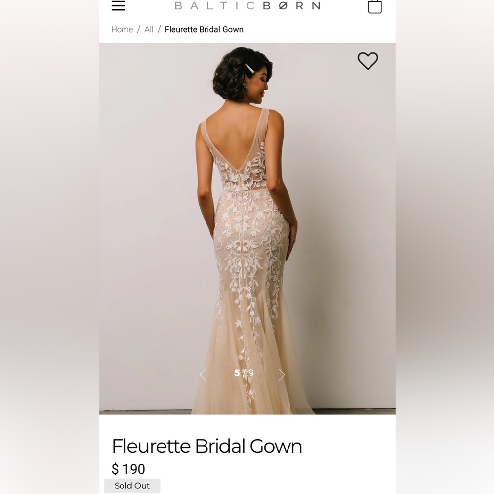 Baltic Born Rosemore Fleurette Bridal Gown, Size Large NWT